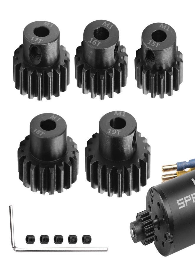 AIMROCK 5-Pack Mod 1 RC Motor Pinion Gears Set: Upgrade Parts for 1/8 RC Car 5mm Shaft Motor (15T 16T 17T 18T 19T) - Image 1